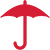 An icon showing an umbrella